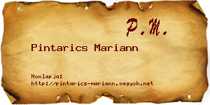 Pintarics Mariann névjegykártya